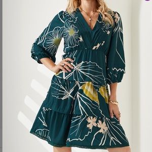 EUC Green Floral Summer Dress